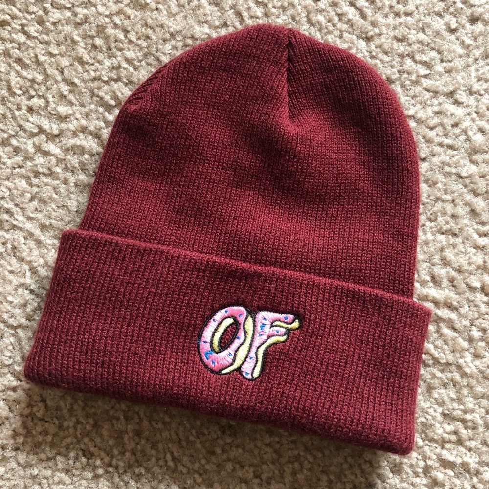ODD FUTURE OFWGKTA beanie maroon burgundy donut OF